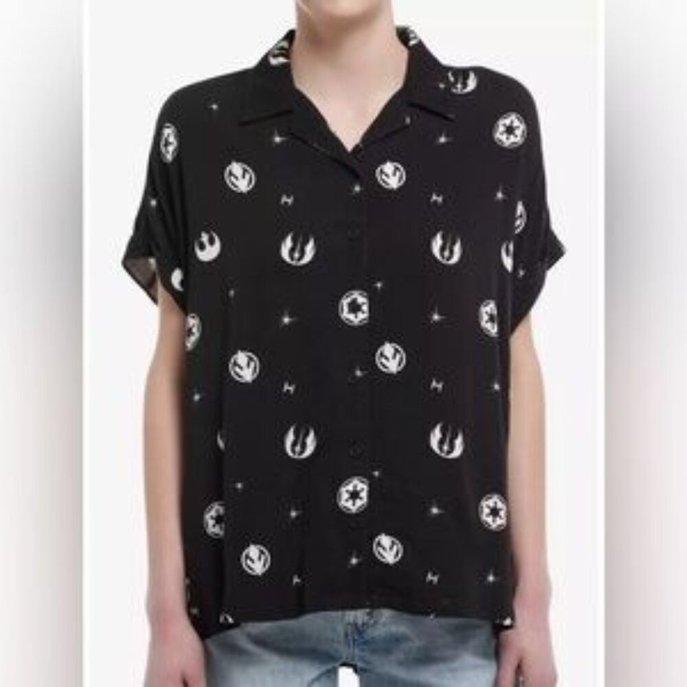 Her Universe Star Wars icon button up blouse MD/large